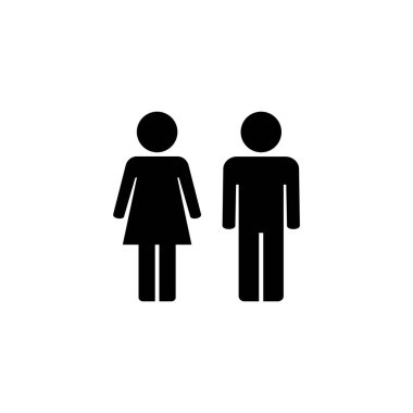Erkek ve kadın simge logosu tasarımı. Erkek ve dişi işareti ve sembol. Kızlar ve oğlanlar