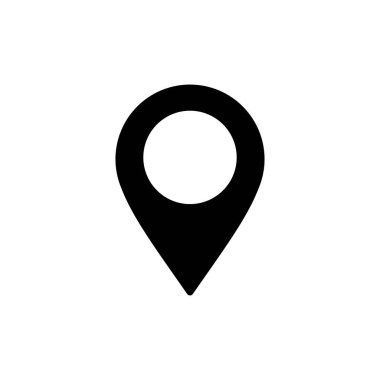 Pin simgesi logo tasarımı. Yer işareti ve sembol. hedef simgesi. harita iğnesi