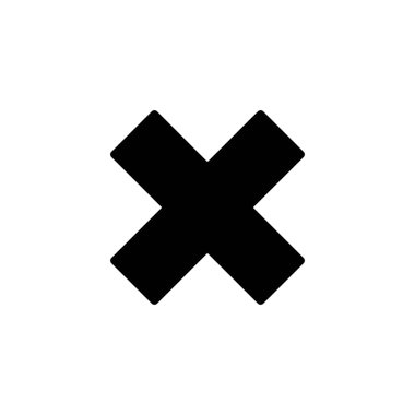 Simge logo tasarımını kapat. İşareti ve sembolü sil. çapraz işaret