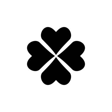 Yonca simgesi logosu tasarımı. Yonca işareti ve sembol. dört yapraklı yonca simgesi.