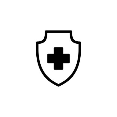 Sağlık sigortası logosu tasarımı. Sigorta sağlık belgesi ve sembolü