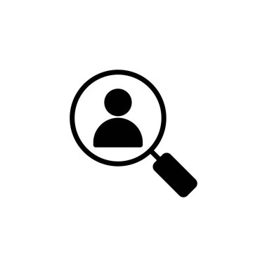 Simge logosu tasarımı işe alınıyor. Arama işi boşluk işareti ve sembol. İnsan kaynakları konsepti. İşe alım.