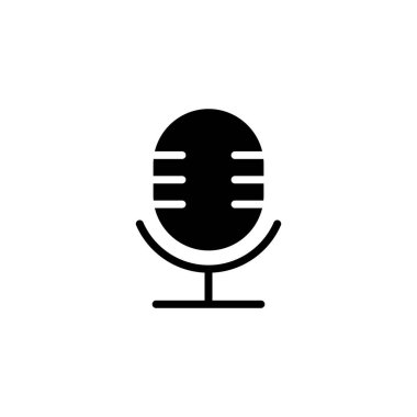 Mikrofon simgesi logosu tasarımı. Karaoke işareti ve sembol