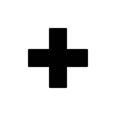 Artı simge logosu tasarımı. Artı işareti ve sembol ekle