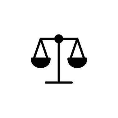 Simge logo tasarımını ölçeklendirir. Kanun ölçekli ikon. Adalet işareti ve sembol