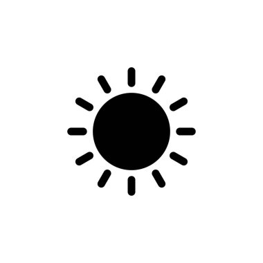 Güneş simgesi logosu tasarımı. Parlaklık işareti ve sembol