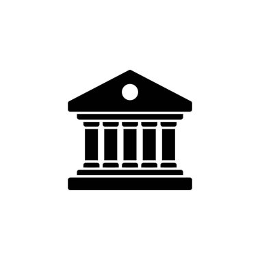Banka simgesi logosu tasarımı. Banka işareti ve sembol, müze, üniversite
