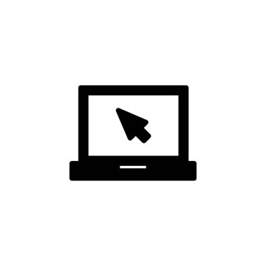 Laptop simge logosu tasarımı. bilgisayar işareti ve sembol