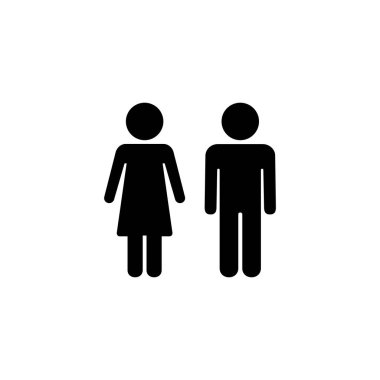 Erkek ve kadın simge logosu tasarımı. Erkek ve dişi işareti ve sembol. Kızlar ve oğlanlar