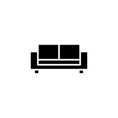 Koltuk simgesi logosu tasarımı. Kanepe işareti ve sembol. mobilya simgesi