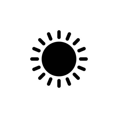 Güneş simgesi logosu tasarımı. Parlaklık işareti ve sembol