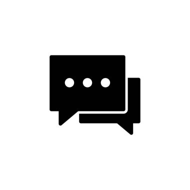 Sohbet ikonu logosu tasarımı. Konuşma balonu işareti ve sembol. Yorum simgesi. ileti