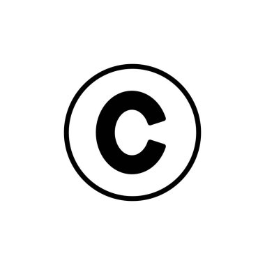 Telif hakkı simgesi logosu tasarımı. telif hakkı işareti ve sembol