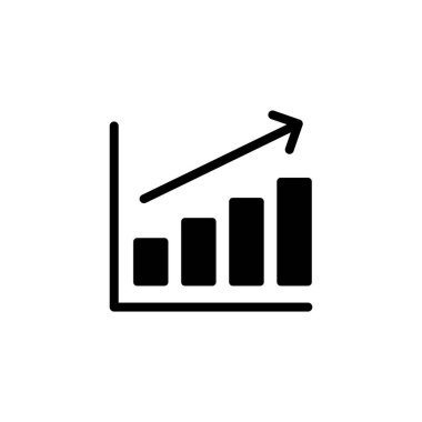 Grafik simgesi logosu dizaynı büyüyor. Çizelge ve sembol. diyagram simgesi