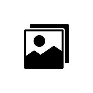 Resim simgesi logosu tasarımı. Fotoğraf galerisi işareti ve sembol. resim simgesi