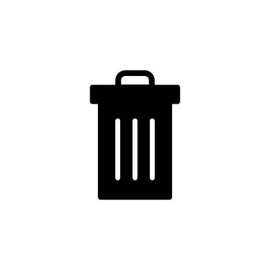 Çöp simgesi logosu tasarımı. Çöp kutusu simgesi. İşareti ve sembolü sil.