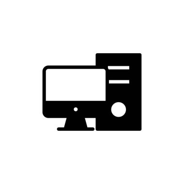 Bilgisayar simgesi logosu tasarımı. bilgisayar izleme işareti ve simgesi