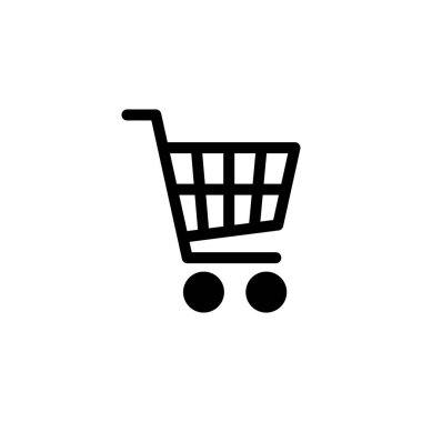 Alışveriş simgesi logosu tasarımı. Alışveriş arabası işareti ve sembol. Trolley simgesi
