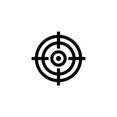 Hedef simge logosu tasarımı. hedef simge vektörü. hedef pazarlama işareti ve sembol