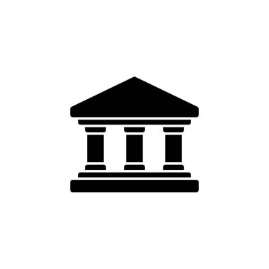 Banka simgesi logosu tasarımı. Banka işareti ve sembol, müze, üniversite
