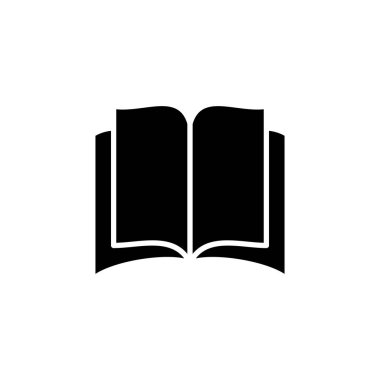 Kitap simgesi logosu tasarımı. Açık kitap işareti ve sembol. Kitap simgesi