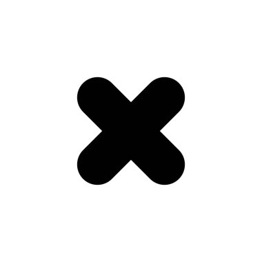 Simge logo tasarımını kapat. İşareti ve sembolü sil. çapraz işaret