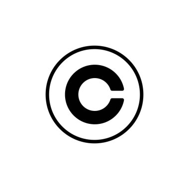 Telif hakkı simgesi logosu tasarımı. telif hakkı işareti ve sembol