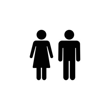Erkek ve kadın simge logosu tasarımı. Erkek ve dişi işareti ve sembol. Kızlar ve oğlanlar