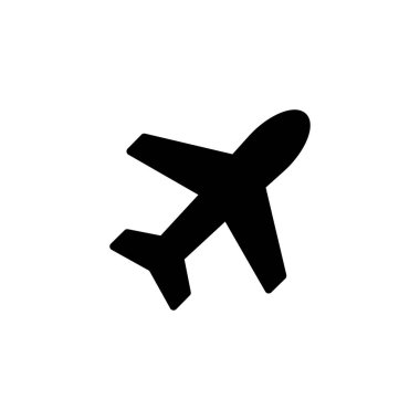 Uçak ikonu logosu tasarımı. Uçak işareti ve sembol. Uçuş taşıma sembolü. Seyahat işareti. uçak.