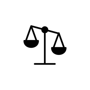Simge logo tasarımını ölçeklendirir. Kanun ölçekli ikon. Adalet işareti ve sembol