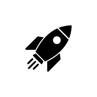 Roket ikon logosu tasarımı. Başlangıç işareti ve sembol. roket fırlatma simgesi