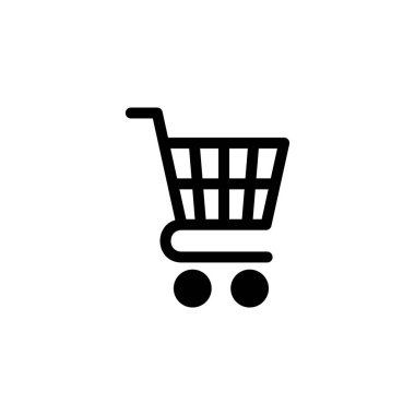 Alışveriş simgesi logosu tasarımı. Alışveriş arabası işareti ve sembol. Trolley simgesi