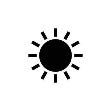 Güneş simgesi logosu tasarımı. Parlaklık işareti ve sembol