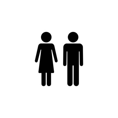 Erkek ve kadın simge logosu tasarımı. Erkek ve dişi işareti ve sembol. Kızlar ve oğlanlar