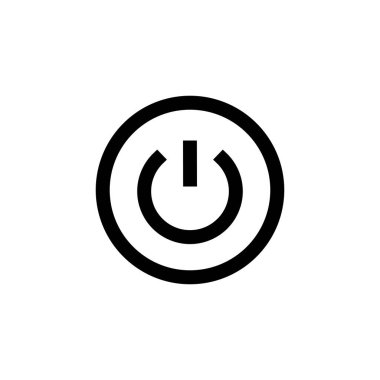 Güç simgesi logosu tasarımı. Güç Anahtarı işareti ve sembolü. Elektrik gücü.