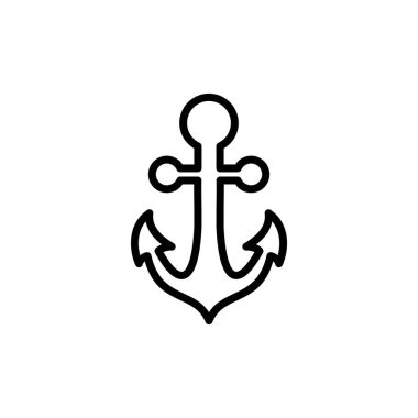 Çapa simgesi logo tasarımı. Çapa işareti ve sembol. Çapa deniz simgesi.