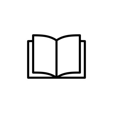 Kitap simgesi logosu tasarımı. Açık kitap işareti ve sembol. Kitap simgesi