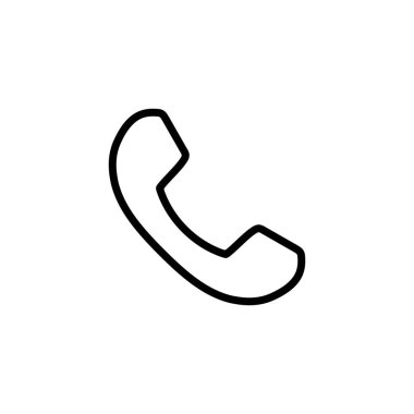 Simge logosu tasarımını ara. Telefon işareti ve sembol. Telefon ikonu. Bizimle irtibata geç 