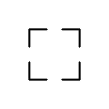 Tam ekran simge logosu tasarımı. Tam ekran işareti ve simgeye genişlet. Oklar sembolü