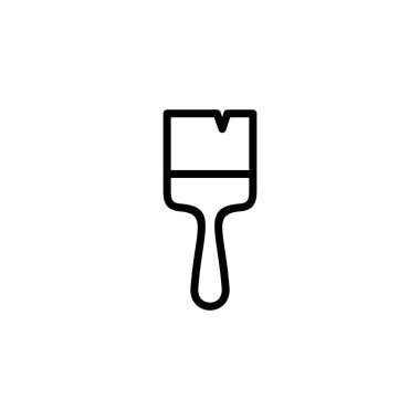Boya simgesi logosu tasarımı. Boya fırçası işareti ve sembol. boyama silindiri vektörü