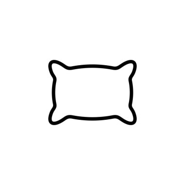 Yastık simgesi logosu tasarımı. Yastık işareti ve sembol. Rahat yumuşacık yastık.