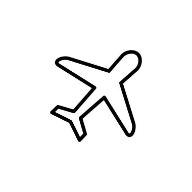 Uçak ikonu logosu tasarımı. Uçak işareti ve sembol. Uçuş taşıma sembolü. Seyahat işareti. uçak.