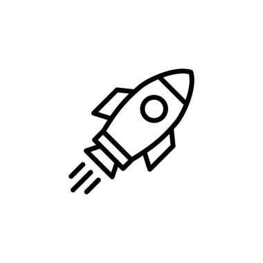 Roket ikon logosu tasarımı. Başlangıç işareti ve sembol. roket fırlatma simgesi