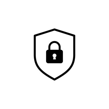 Güvenlik simgesi logosu tasarımı. Koruma ikonu. Özel hayat. vpn