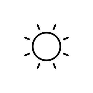 Güneş simgesi logosu tasarımı. Parlaklık işareti ve sembol