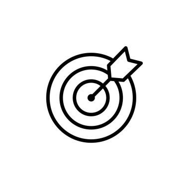 Hedef simge logosu tasarımı. hedef simge vektörü. hedef pazarlama işareti ve sembol