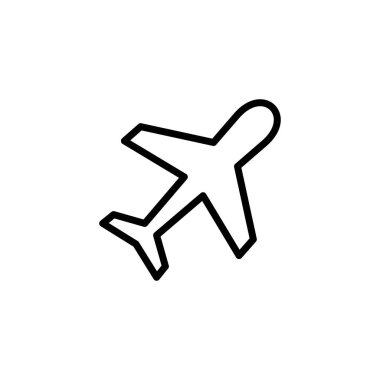 Uçak ikonu logosu tasarımı. Uçak işareti ve sembol. Uçuş taşıma sembolü. Seyahat işareti. uçak.