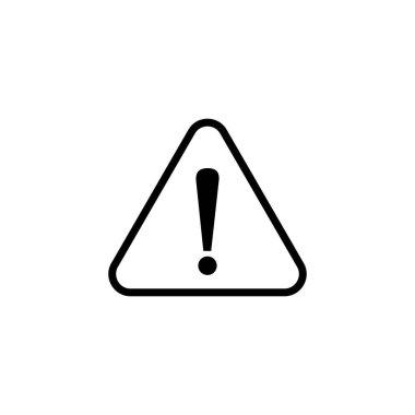 Ünlem tehlike simgesi logosu tasarımı. Dikkat işareti ve sembol. Dikkat işareti