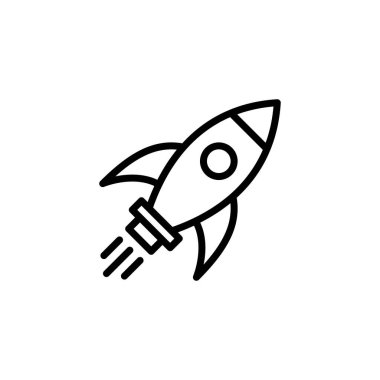 Roket ikon logosu tasarımı. Başlangıç işareti ve sembol. roket fırlatma simgesi