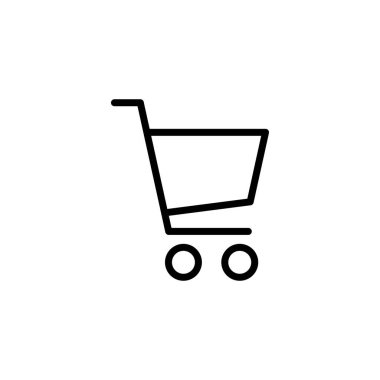 Alışveriş simgesi logosu tasarımı. Alışveriş arabası işareti ve sembol. Trolley simgesi